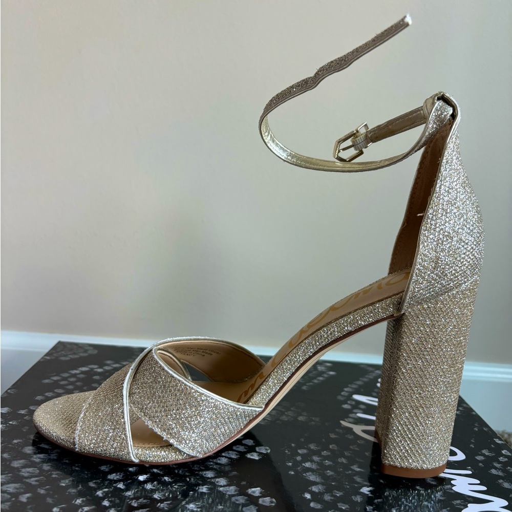 Sam Edelman Gold Glitter Heels